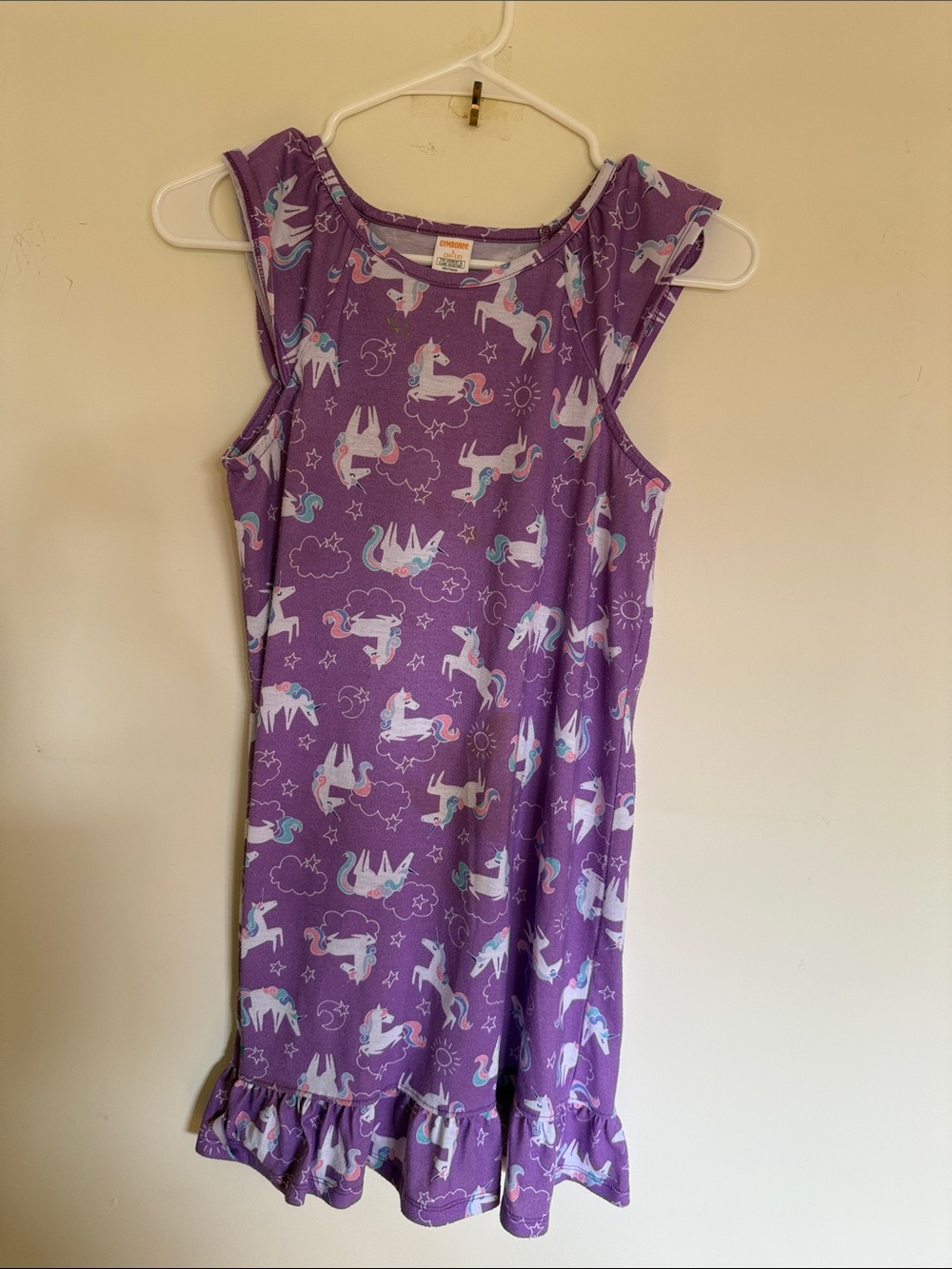 Gymboree Purple Unicorn Ruffle Hem Nightgown